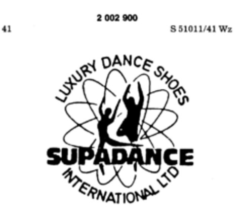 LUXURY DANCE SHOSES SUPADANCE INTERNATIONAL LTD Logo (DPMA, 11.10.1990)