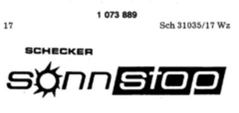 SCHECKER sonn stop Logo (DPMA, 28.04.1984)