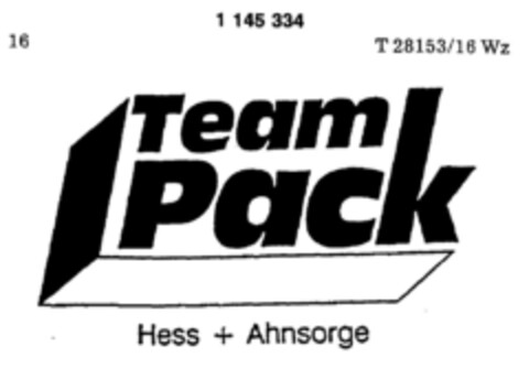 Team Pack Hess + Ahnsorge Logo (DPMA, 10/25/1988)