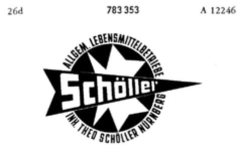 Schöller ALLGEM. LEBENSMITTELBETRIEBE INH. THEO SCHÖLLER NÜRNBERG Logo (DPMA, 22.06.1962)