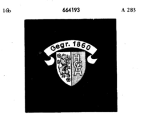 HCA Gegr. 1860 Logo (DPMA, 30.01.1950)