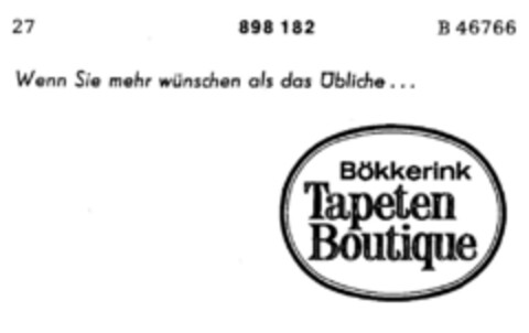 Bökkerink Tapeten Boutique Logo (DPMA, 01.09.1971)