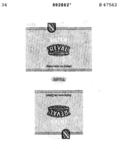 REVAL FILTER CIGARETTEN Logo (DPMA, 26.02.1972)