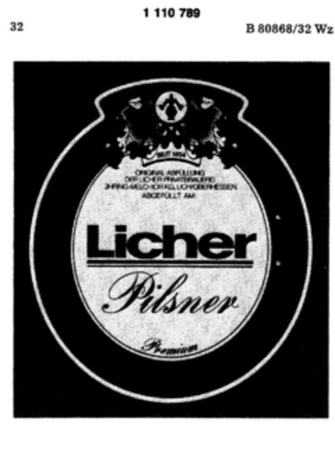 Licher Pilsner Logo (DPMA, 20.01.1987)