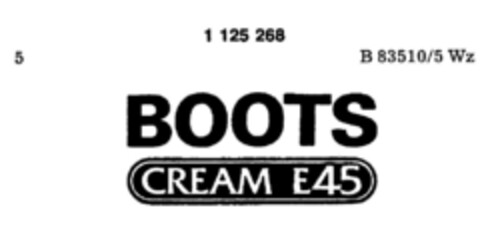 BOOTS CREAM E45 Logo (DPMA, 12/28/1987)