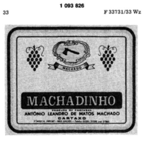 MACHADINHO MACHADO Logo (DPMA, 12.07.1985)