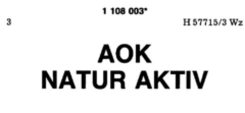 AOK NATUR AKTIV Logo (DPMA, 04/29/1987)