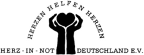 HERZEN HELFEN HERZEN HERZ-IN-NOT DEUTSCHLAND E.V. Logo (DPMA, 16.01.1991)