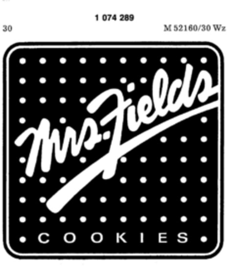 Mrs. Fields COOKIES Logo (DPMA, 10/30/1982)