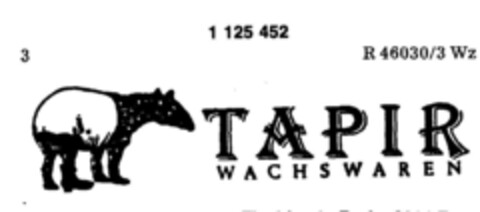 TAPIR WACHSWAREN Logo (DPMA, 20.11.1987)