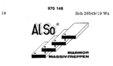 AlSo MARMOR MASSIV-TREPPEN Logo (DPMA, 13.05.1977)