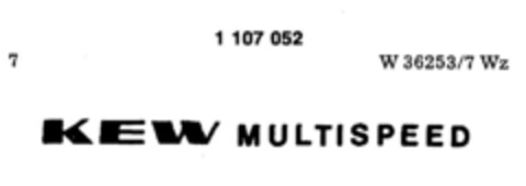 KEW MULTISPEED Logo (DPMA, 11.06.1986)