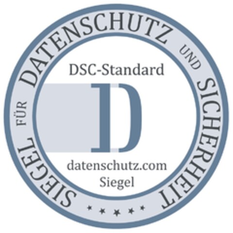 SIEGEL FÜR DATENSCHUTZ UND SICHERHEIT DSC-Standard D datenschutz.com Siegel Logo (DPMA, 05/21/2017)