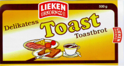 LIEKEN URKORN Delikatess Toast Toastbrot Logo (DPMA, 22.09.1997)