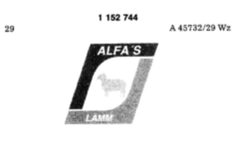 ALFA'S LAMM Logo (DPMA, 01/19/1989)