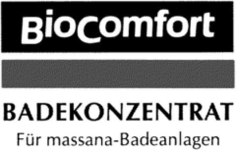 BioComfort BADEKONZENTRAT Für massana-Badeanlagen Logo (DPMA, 09.09.1993)