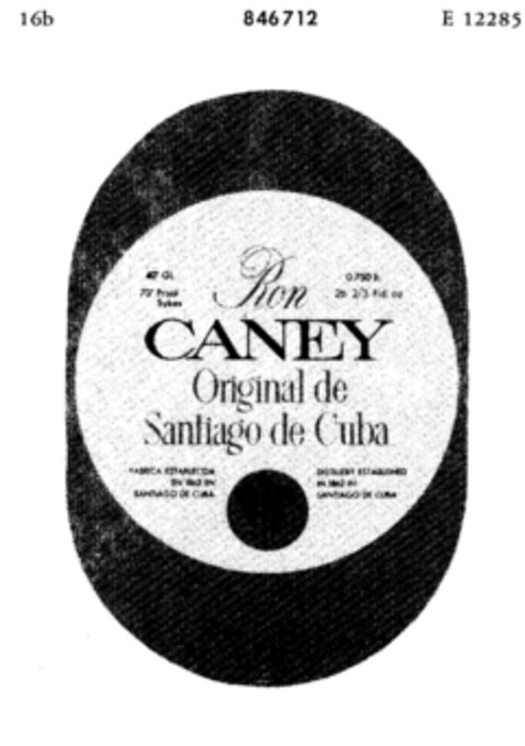 Ron CANEY Original de Santiago de Cuba Logo (DPMA, 17.12.1966)