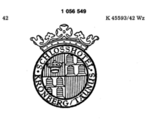 SCHLOSSHOTEL KRONBERG/TAUNUS Logo (DPMA, 26.03.1983)