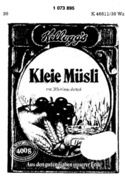 Kellogg`s Kleie Müsli Logo (DPMA, 23.01.1984)