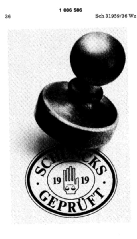 SCHUNCKS GEPRÜFT 1919 Logo (DPMA, 11.06.1985)
