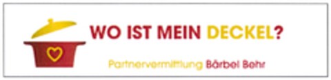 WO IST MEIN DECKEL? Partnervermittlung Bärbel Behr Logo (DPMA, 31.08.2012)