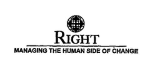 RIGHT MANAGING THE HUMAN SIDE OF CHANGE Logo (EUIPO, 30.03.2005)