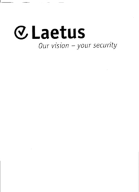 Laetus Our vision - your security Logo (EUIPO, 27.06.2006)