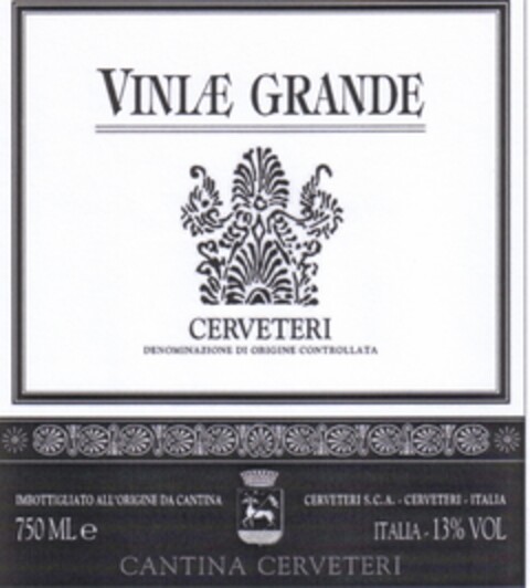 VINIAE GRANDE CERVETERI Logo (EUIPO, 18.07.2007)