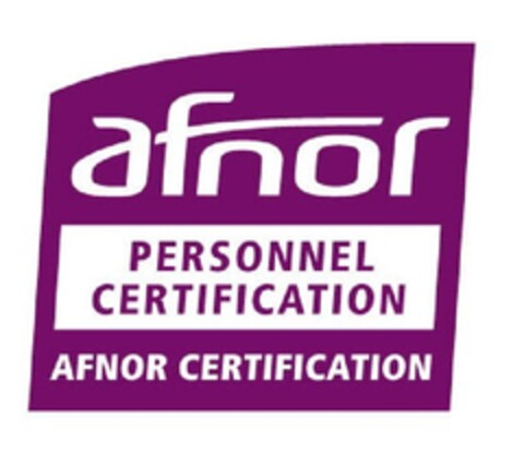 afnor PERSONNEL CERTIFICATION AFNOR CERTIFICATION Logo (EUIPO, 16.08.2010)