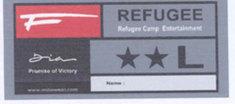 REFUGEE Refugee Camp Entertainment Promise of Victory Logo (EUIPO, 09.04.2003)