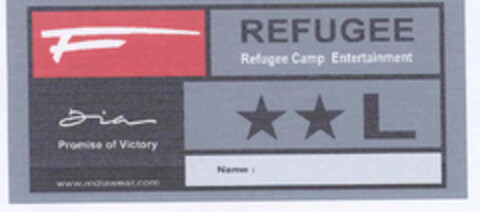 REFUGEE Refugee Camp Entertainment Promise of Victory Logo (EUIPO, 04/09/2003)