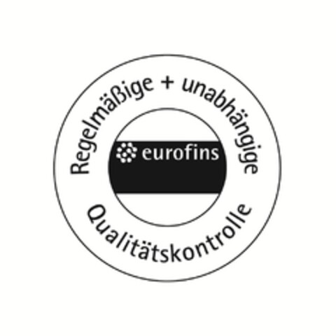 Regelmäßige + unabhängige Qualitätskontrolle eurofins Logo (EUIPO, 07/14/2014)