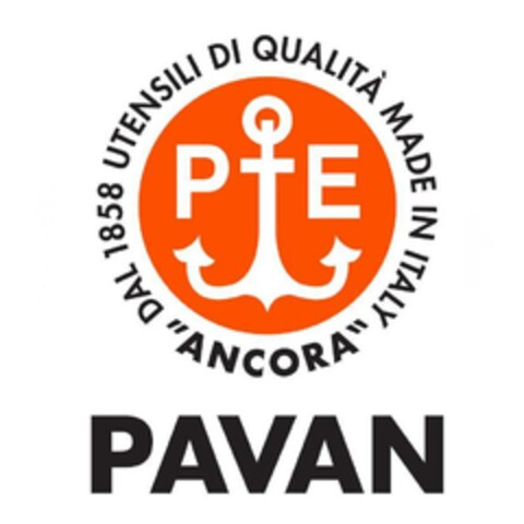 P E DAL 1858 UTENSILI DI QUALITA' MADE IN ITALY "ANCORA" PAVAN Logo (EUIPO, 03/09/2020)