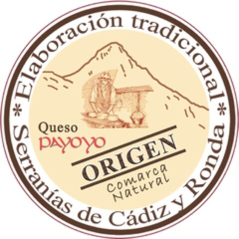 ELABORACION TRADICIONAL, QUESO PAYOYO, SERRANIAS DE CADIZ Y RONDA, ORIGEN COMARCA NATURAL Logo (EUIPO, 19.09.2013)