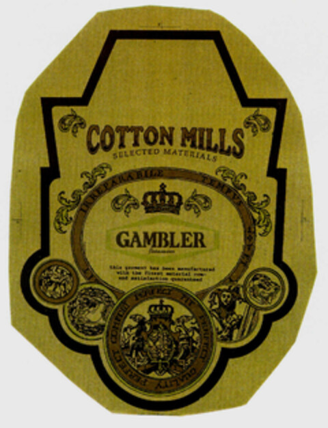 COTTON MILLS SELECTED MATERIALS GAMBLER Jeanswear Logo (EUIPO, 22.07.1996)