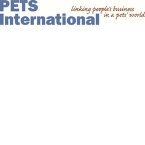 PETS International linking people's business in a pets' world Logo (EUIPO, 30.05.2006)