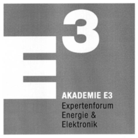 E3 AKADEMIE E3 Expertenforum Energie & Elektronik Logo (EUIPO, 02/01/2007)