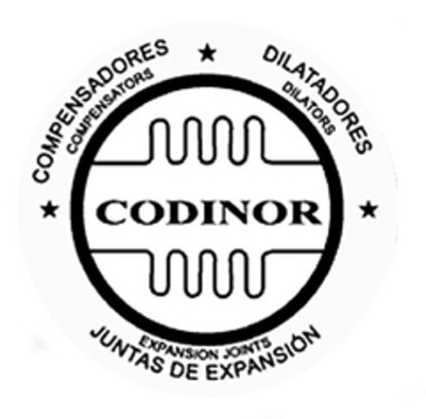 CODINOR COMPENSADORES COMPENSATORS DILATADORES DILATORS JUNTAS DE EXPANSION EXPANSION JOINTS Logo (EUIPO, 03/04/2010)