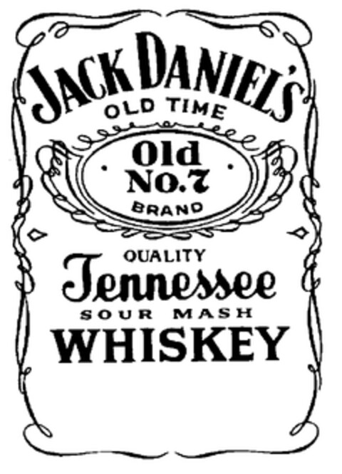 JACK DANIEL'S OLD TIME Old No.7 BRAND QUALITY Tennessee SOUR MASH WHISKEY Logo (EUIPO, 13.10.1998)