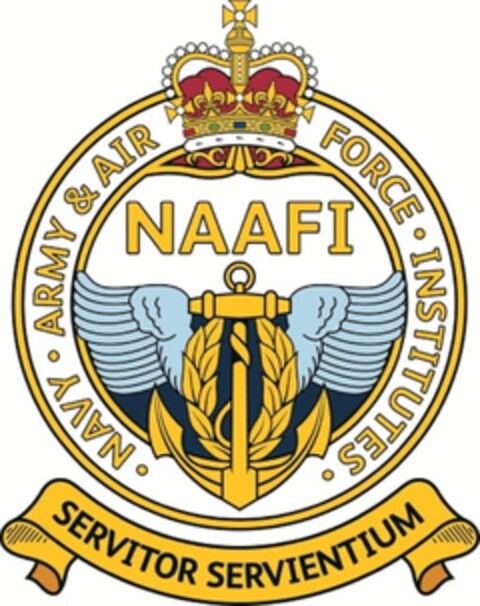 ·NAVY · ARMY & AIR FORCE · INSTITUTES· NAAFI SERVITOR SERVIENTIUM Logo (EUIPO, 25.03.2013)