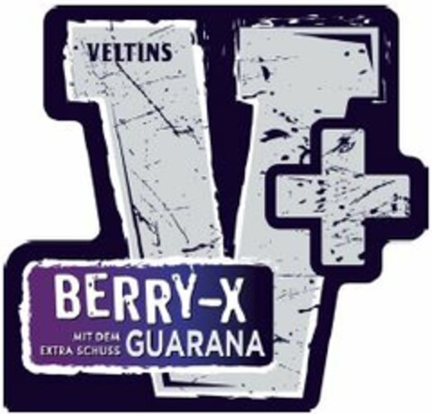 VELTINS V+ BERRY-X MIT DEM EXTRA SCHUSS GUARANA Logo (EUIPO, 02/07/2014)