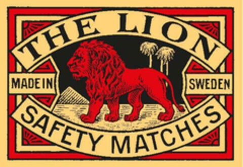 THE LION SAFETY MATCHES MADE IN SWEDEN Logo (EUIPO, 10.10.2018)
