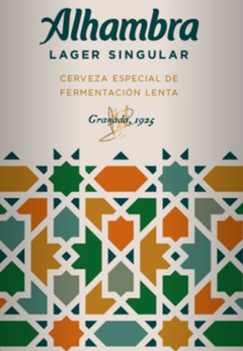 Alhambra Lager Singular Cerveza Especial de Fermentación Lenta Granada 1925 Logo (EUIPO, 15.12.2020)