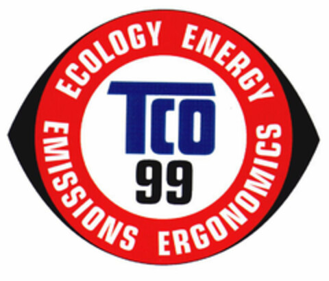 ECOLOGY ENERGY TCO 99 EMISSIONS ERGONOMICS Logo (EUIPO, 02.03.2001)