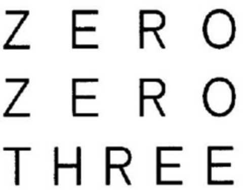 ZERO ZERO THREE Logo (EUIPO, 06/26/2008)