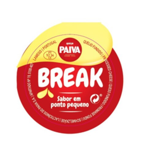 QUEIJO PAIVA BREAK sabor em ponto pequeno Logo (EUIPO, 07/28/2016)