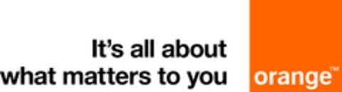 It's all about what matters to you & orange Logo (EUIPO, 03/27/2015)