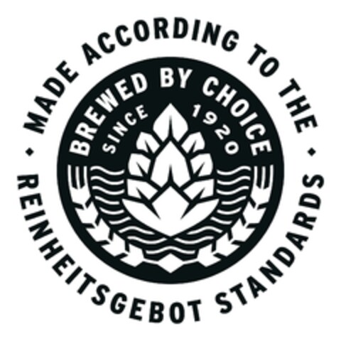 BREWED BY CHOICE SINCE 1920 - MADE ACCORDING TO THE REINHEITSGEBOT STANDARS Logo (EUIPO, 03/25/2024)