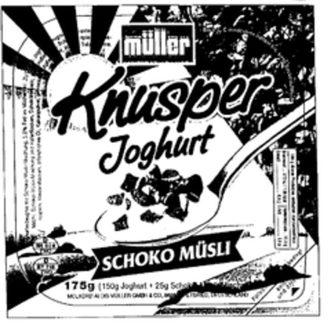 müller Knusper Joghurt SCHOKO MÜSLI Logo (EUIPO, 03/11/1999)