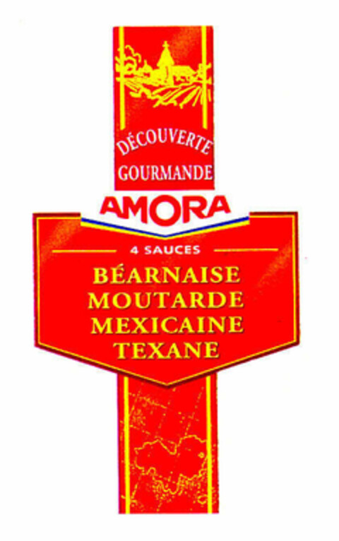 AMORA DÉCOUVERTE GOURMANDE 4 SAUCES BÉARNAISE MOUTARDE MEXICAINE TEXANE Logo (EUIPO, 07/02/1999)